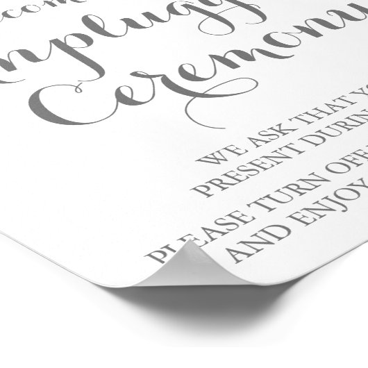 Roze en witte ventilator niet-aangesloten ceremoni poster (Hoek)