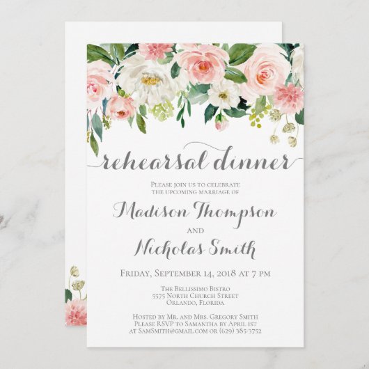 Roze en witte ventilatorrepetitie Binnenste inject Kaart (Voorkant / Achterkant)