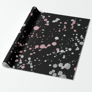 Roze en witte verf cadeaupapier