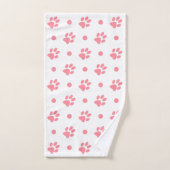 Roze en witte verfdrukken en pooldots bad handdoek (Handdoek)
