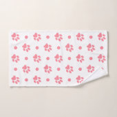 Roze en witte verfdrukken en pooldots bad handdoek (Handdoek)