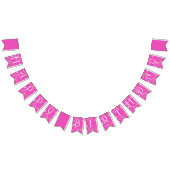 Roze en witte verjaardag vlaggetjes (Alle)