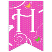 Roze en witte verjaardag vlaggetjes (Tweede vlag)