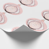 Roze en Witte Versiering Witte Inpakpapier (Hoek)