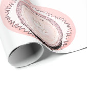 Roze en Witte Versiering Witte Inpakpapier (Rol Hoek)