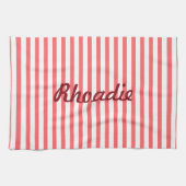 Roze en witte verticaal theedoek (Horizontaal)