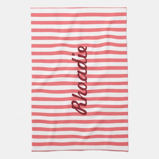 Roze en witte verticaal theedoek (Verticaal)