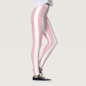 Roze en witte verticale strepen leggings (Rechts)