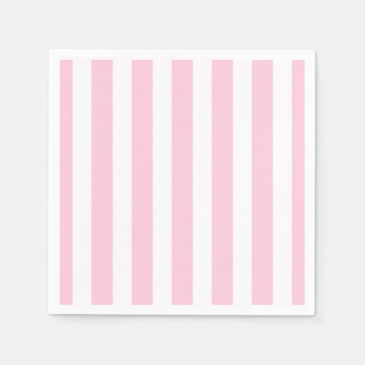 Roze en witte verticale strepen Shabby Chic streep Servet (Voorkant)