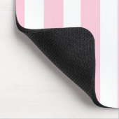 Roze en witte verticale strips Shabby Chic Stripe Muismat (Hoek)