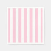 Roze en witte verticale strips Shabby Chic Stripe Servet (Voorkant)