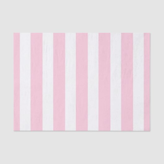 Roze en witte verticale strips Shabby Chic Stripe Tissuepapier (Voorkant)