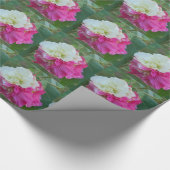 roze en witte verwisselbare hibiscus bloom cadeaupapier (Hoek)
