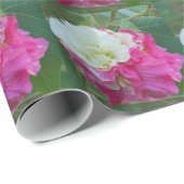 roze en witte verwisselbare hibiscus bloom cadeaupapier (Rol Hoek)