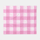 Roze en witte, vette, geruite ontwerp fleece deken (Voorkant (Horizontaal))