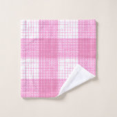 Roze en witte, vette, geruite ruitjesprint bad handdoek (Wasdoekje)