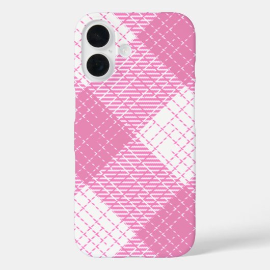 Roze en witte, vette, geruite ruitjesprint Case-Mate iPhone case (Achterkant)