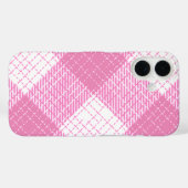 Roze en witte, vette, geruite ruitjesprint Case-Mate iPhone case (Achterkant (horizontaal))