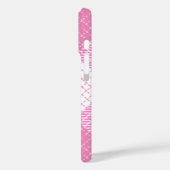 Roze en witte, vette, geruite ruitjesprint Case-Mate iPhone case (Achterkant / Links)
