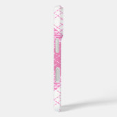 Roze en witte, vette, geruite ruitjesprint Case-Mate iPhone case (Achterkant / Rechts)