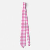 Roze en witte, vette, geruite ruitjesprint stropdas (Voorkant)