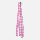 Roze en witte, vette, geruite ruitjesprint stropdas (Achterkant)