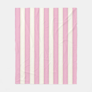 Roze en witte Victoriaans Stripes Cottage Style Fl Fleece Deken
