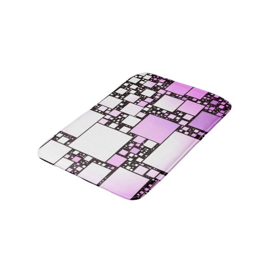 Roze en witte vierkant dansend Bath Mat (Gekanteld)