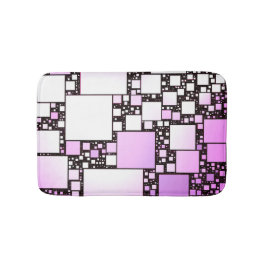 Roze en witte vierkant dansend Bath Mat