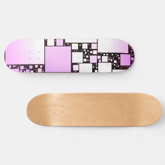 Roze en witte vierkant dansend skateboard (Horizontaal)