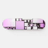 Roze en witte vierkant dansend skateboard (Horizontaal)