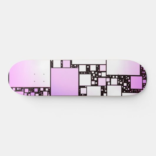 Roze en witte vierkant dansend skateboard (Horizontaal)