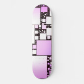 Roze en witte vierkant dansend skateboard (Voorkant)