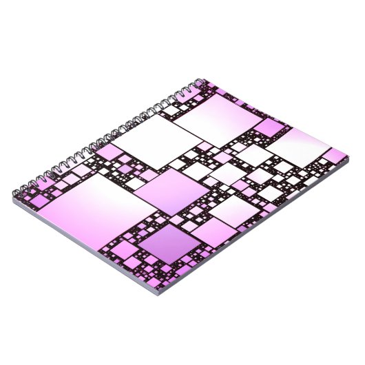 Roze en witte vierkant, dansend Spiral Notitieboek (Linkerzijde)