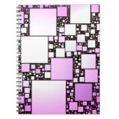 Roze en witte vierkant, dansend Spiral Notitieboek (Voorkant)