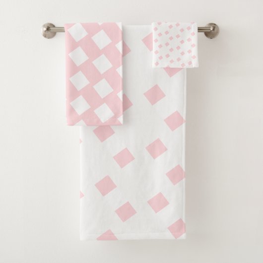 Roze en Witte Vierkante Badhanddoek Sets Bad Handdoek (Insitu)