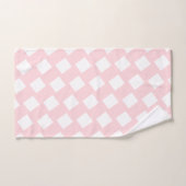 Roze en Witte Vierkante Badhanddoek Sets Bad Handdoek (Handdoek)