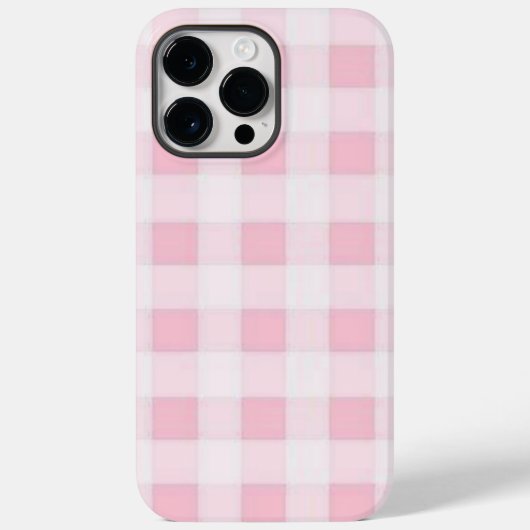 Roze en witte vierkanten Case-Mate iPhone case (Achterkant)