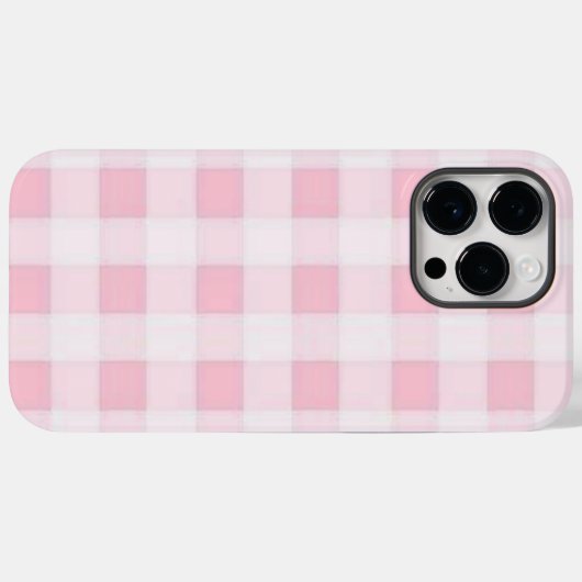 Roze en witte vierkanten Case-Mate iPhone case (Achterkant (horizontaal))