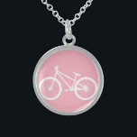 Roze en witte Vintage fietsenKetting Sterling Zilver Ketting<br><div class="desc">Roze en witte  fietsen Ketting Een witte  fiets op een roze achtergrond. Het preppy,  schattig en vrouwelijk. Het is perfect voor iedereen die van de fiets houdt of voor iemand die van de buitenlucht houdt.</div>