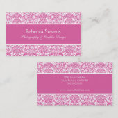 Roze en witte Visitekaartje (Voorkant / Achterkant)