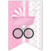 Roze en witte 👶 vlaggetjes (Eerste vlag)