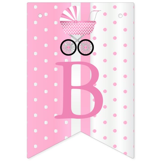 Roze en witte 👶 vlaggetjes (Derde vlag)