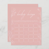 Roze en witte vlakke bingo Baby shower (Voorkant / Achterkant)