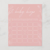 Roze en witte vlakke bingo Baby shower (Voorkant)