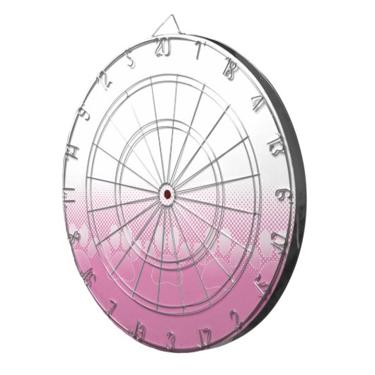 Roze en witte vlekken met achtergrond van krantenp dartbord (Voorkant Rechts)