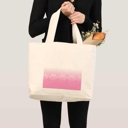 Roze en witte vlekken met achtergrond van krantenp grote tote bag (Voorkant (product))
