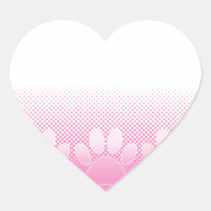 Roze en witte vlekken met achtergrond van krantenp hart sticker