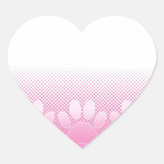 Roze en witte vlekken met achtergrond van krantenp hart sticker (Voorkant)