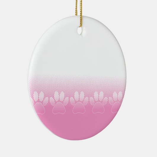 Roze en witte vlekken met achtergrond van krantenp keramisch ornament (Rechts)